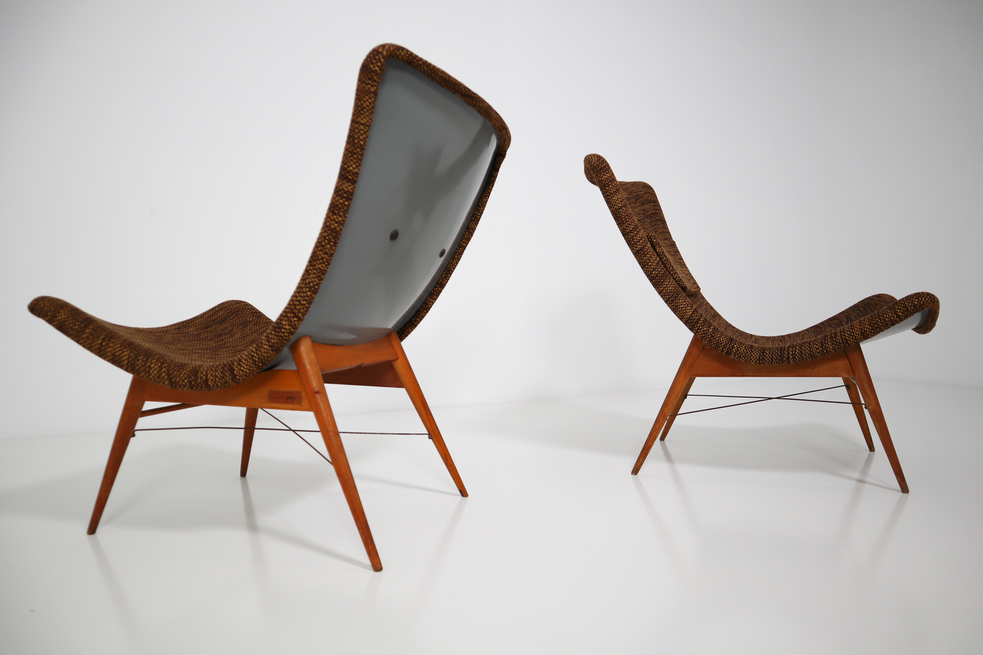 Mid-Century Fiberglass Lounge Chairs by Miroslav Navratil for Cesky Nabytek Mid-20th century