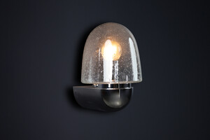 Mid-Century Glashütte Limburg Wall Sconce – Chrome & Bubble Glass, 1960s Mid-20th century