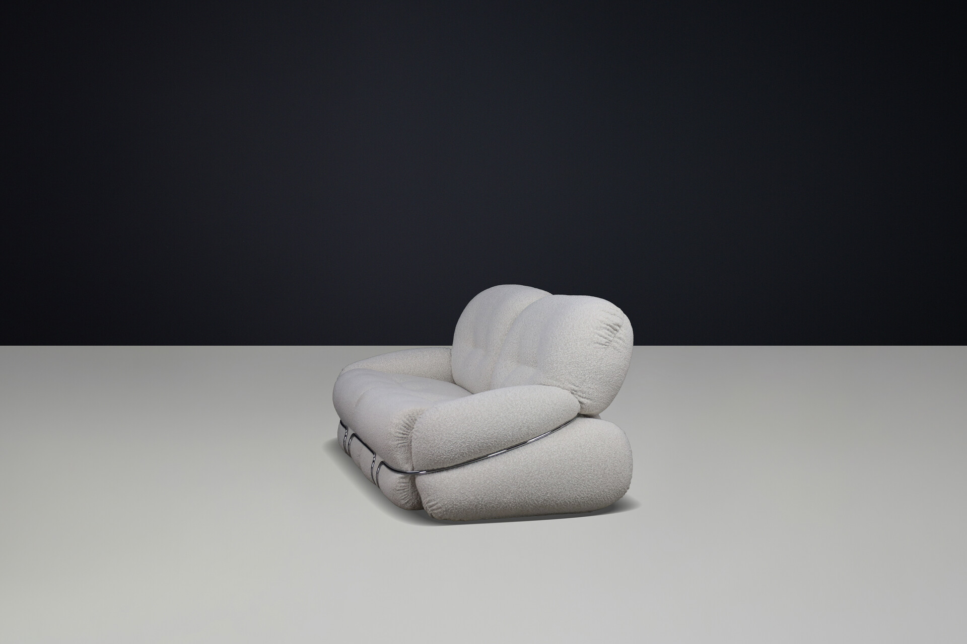 Mid century modern Adriano Piazzesi “OKAY” Sofa in New Bouclé Upholstery, Italy, 1970s Mid-20th century