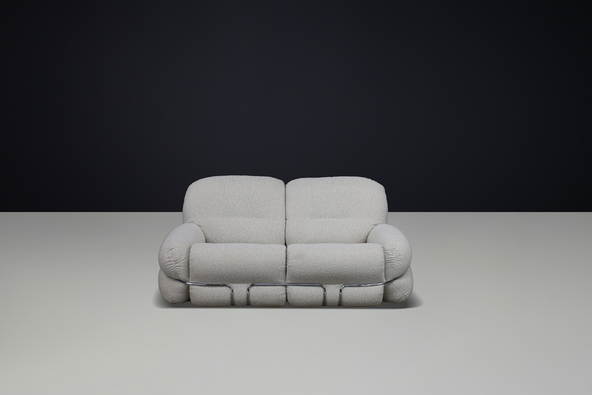 Mid century modern Adriano Piazzesi “OKAY” Sofa in New Bouclé Upholstery, Italy, 1970s Mid-20th century