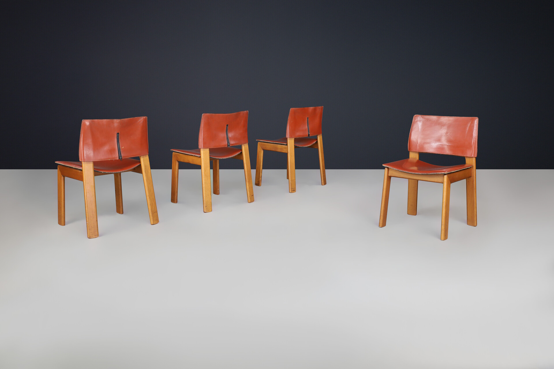 Mid century modern Afra and Tobia Scarpa dining room chairs for Molteni, Italy 1970s Late-20th century