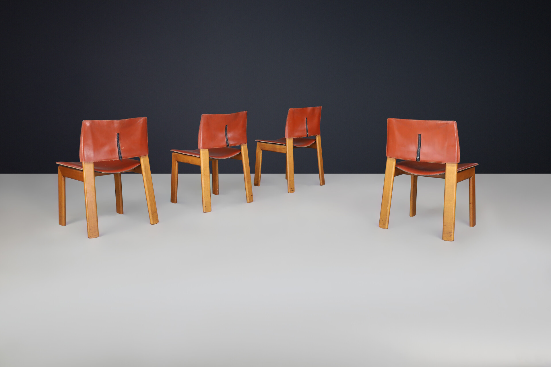 Mid century modern Afra and Tobia Scarpa dining room chairs for Molteni, Italy 1970s Late-20th century