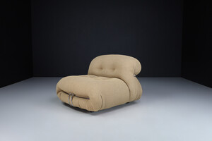 Mid century modern Afra & Tobia Scarpa' Soriana' Lounge Chair in Original Fabric, Italy 1969s Mid-20th century