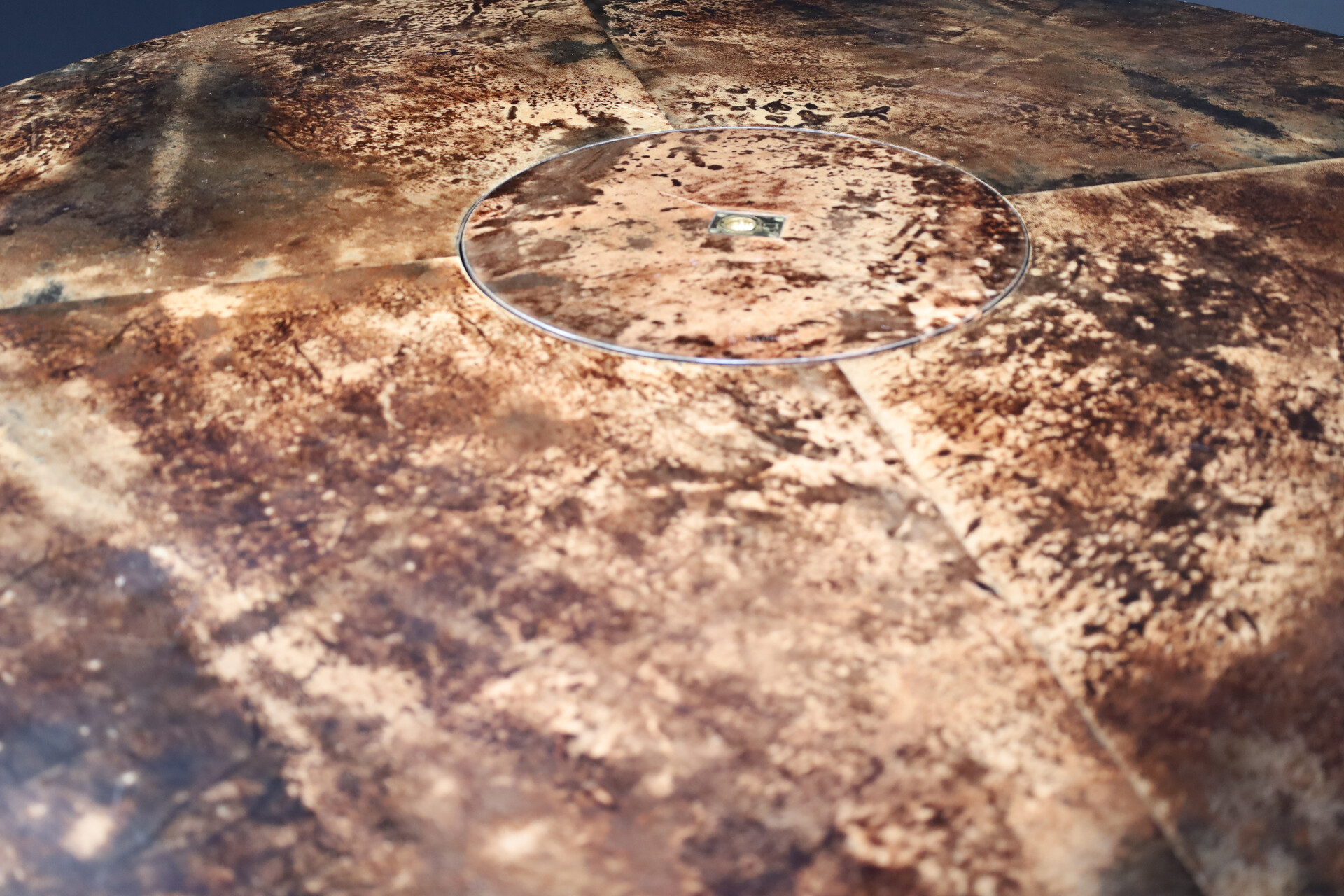 Mid century modern Aldo Tura Lacquered Goatskin Round Dining Table, Italy 1960s Mid-20th century