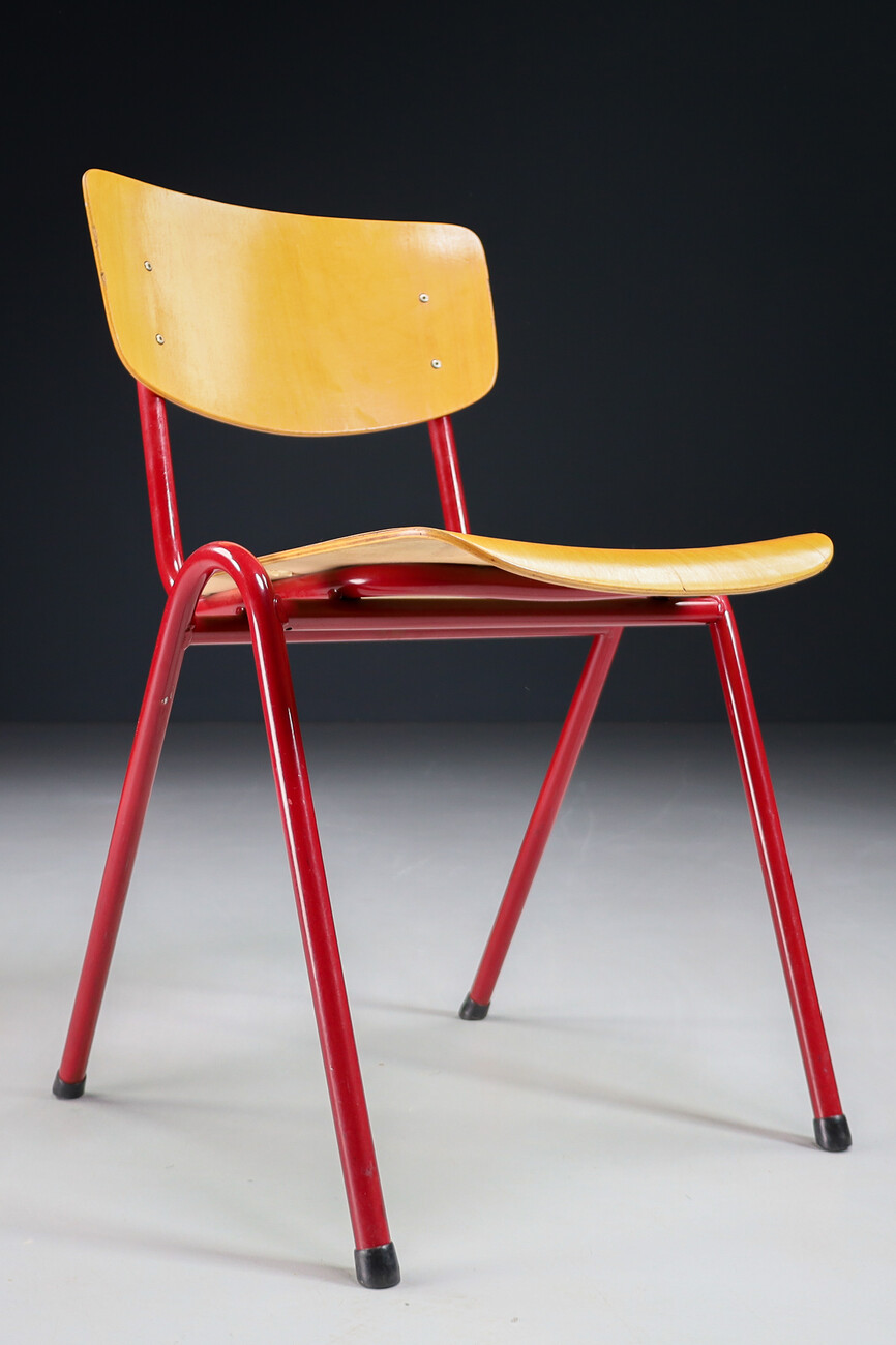 Mid century modern Aluminum Dutch Design stacking Chairs The Netherlands 1970s Mid-20th century