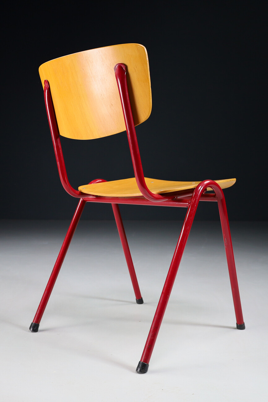 Mid century modern Aluminum Dutch Design stacking Chairs The Netherlands 1970s Mid-20th century
