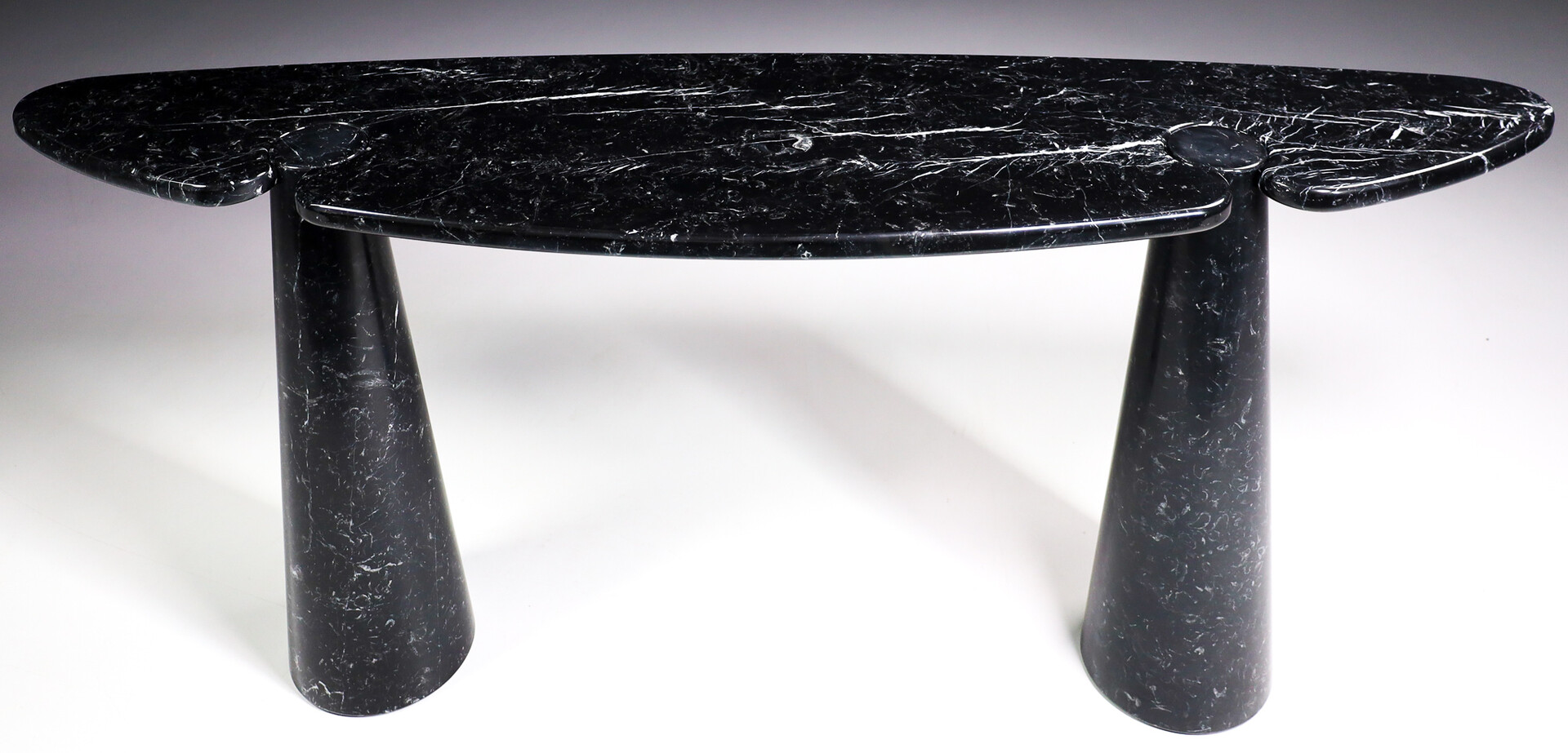 Mid century modern Angelo Mangiarotti for Skipper Black Marquina Marble 