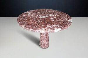 Mid century modern Angelo Mangiarotti for Skipper 'Eros' round dining table in Rosso Marble, Italy 1970s Late-20th century