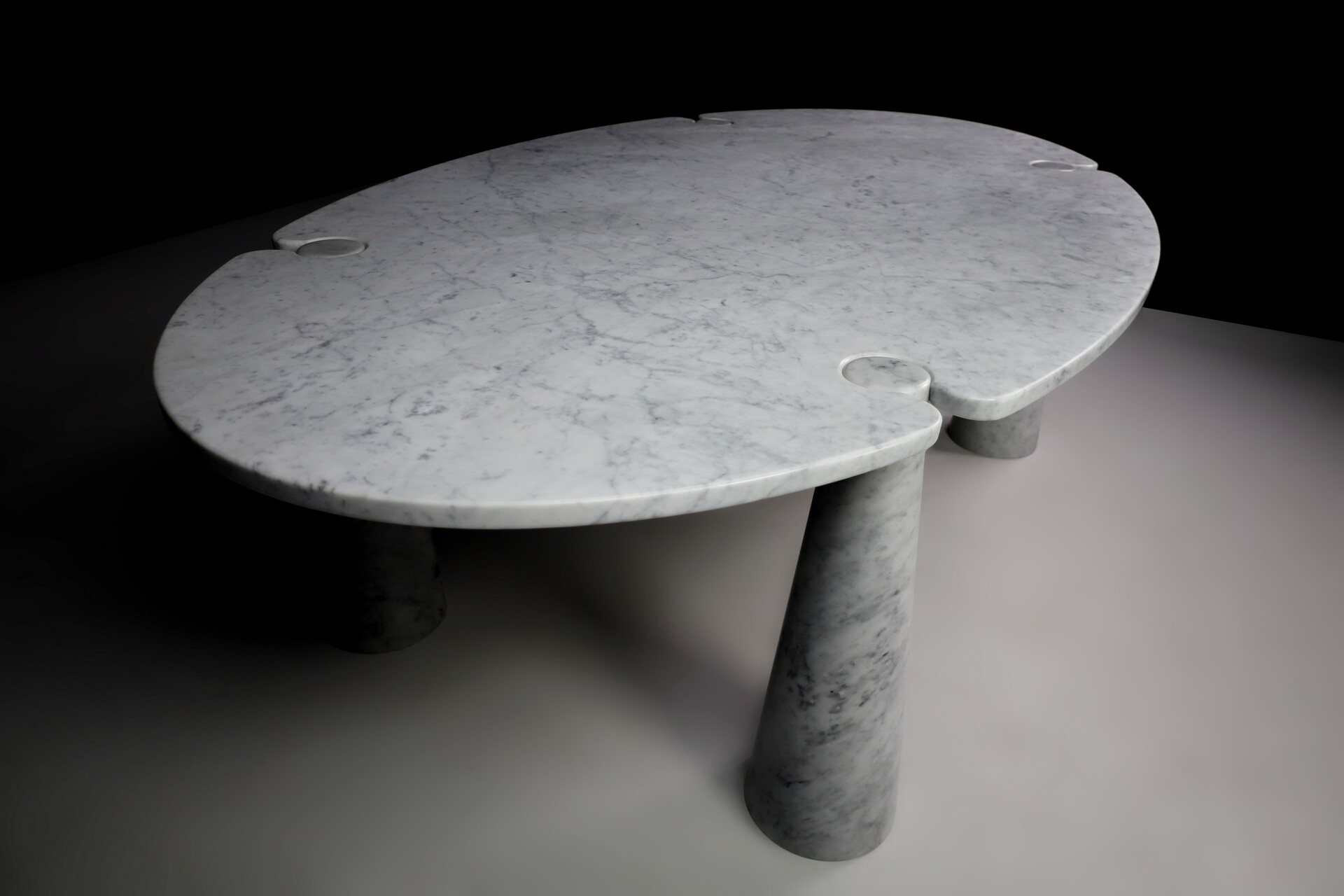 Mid century modern Angelo Mangiarotti for Skipper White Carrara Marble 