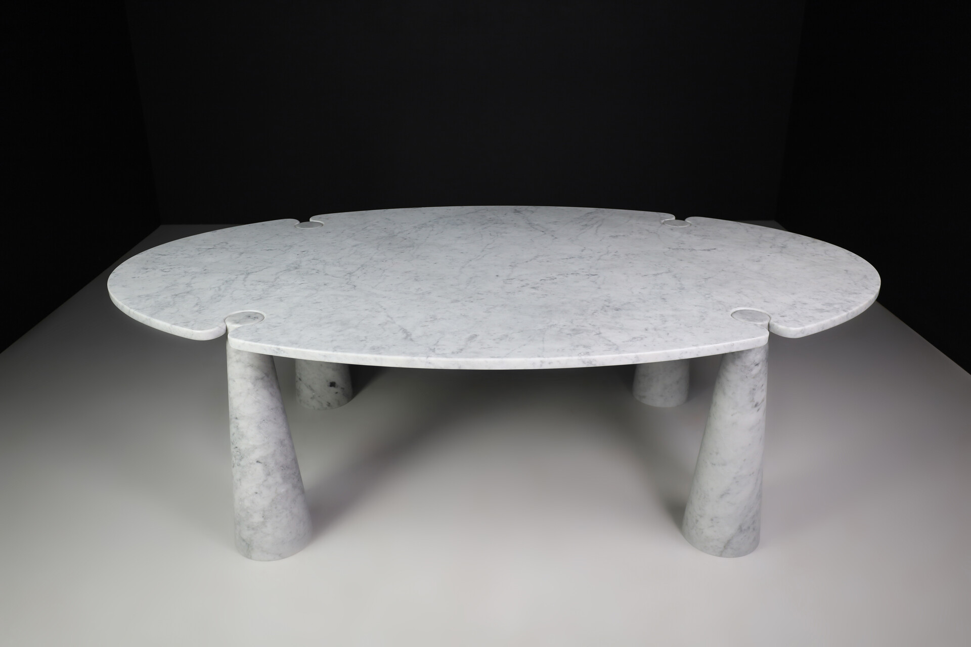 Mid century modern Angelo Mangiarotti for Skipper White Carrara Marble 