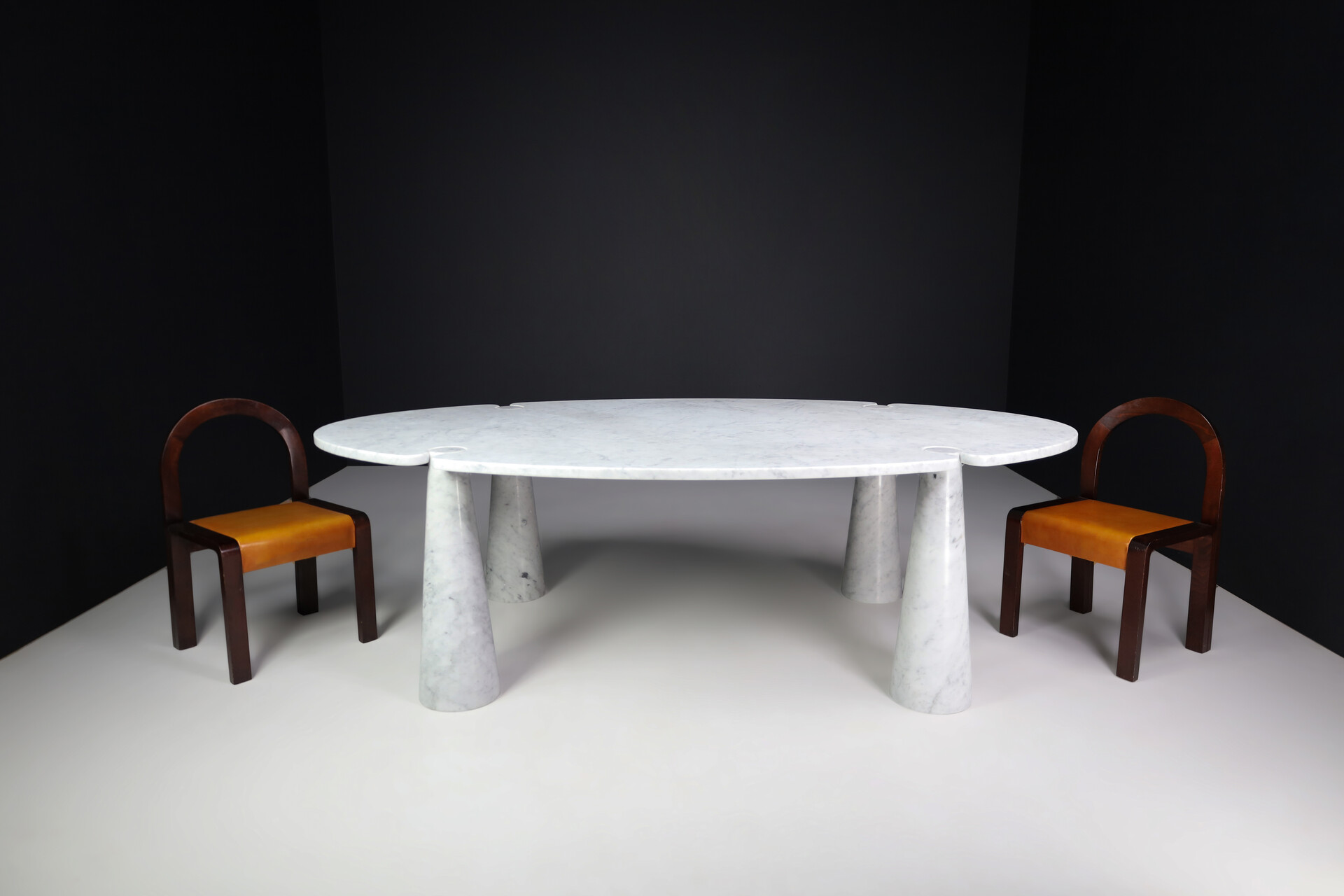 Mid century modern Angelo Mangiarotti for Skipper White Carrara Marble 