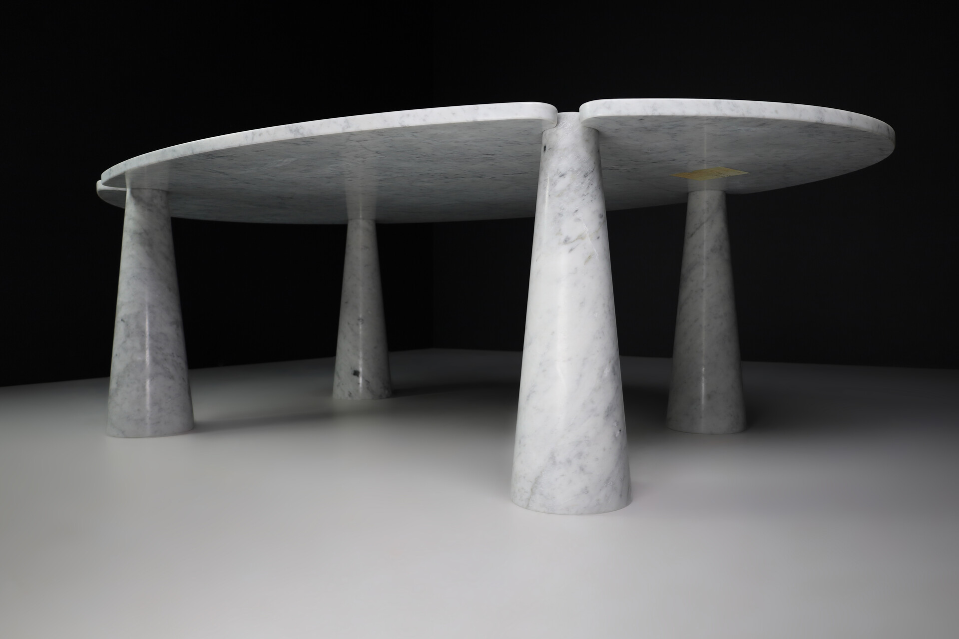 Mid century modern Angelo Mangiarotti for Skipper White Carrara Marble 