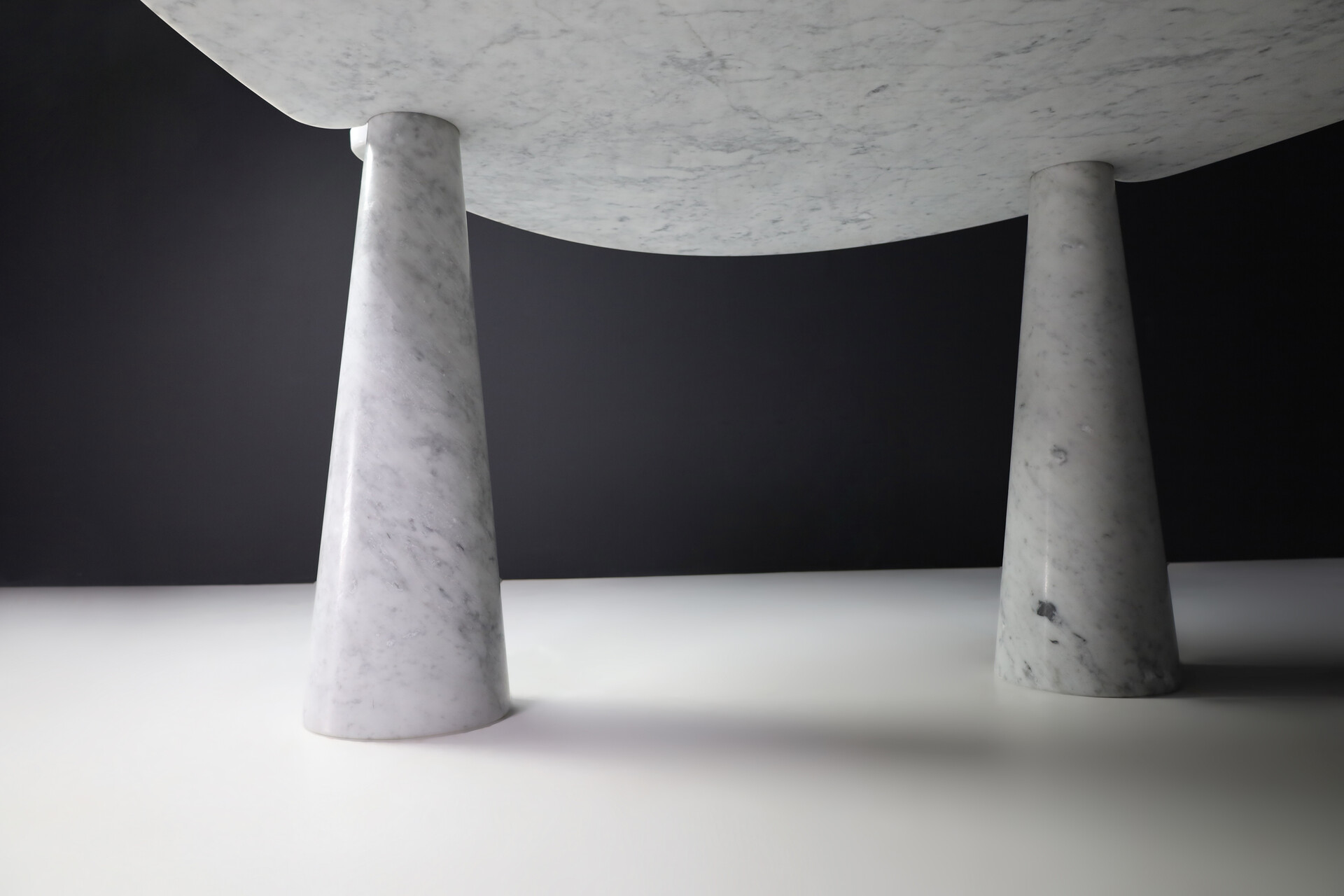 Mid century modern Angelo Mangiarotti for Skipper White Carrara Marble 