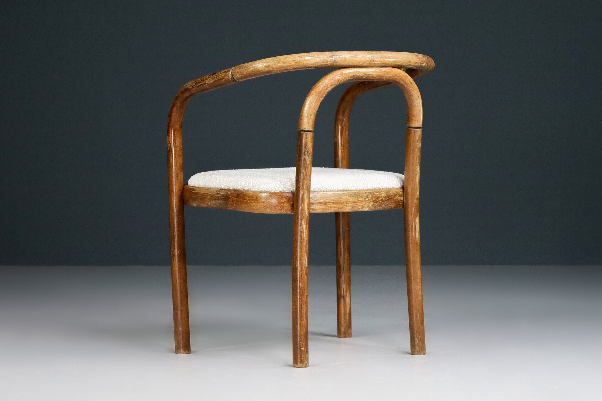 Mid century modern Antonin Suman for Ton Dining Chairs with New Bouclé Fabric Praque 1960s Mid-20th century