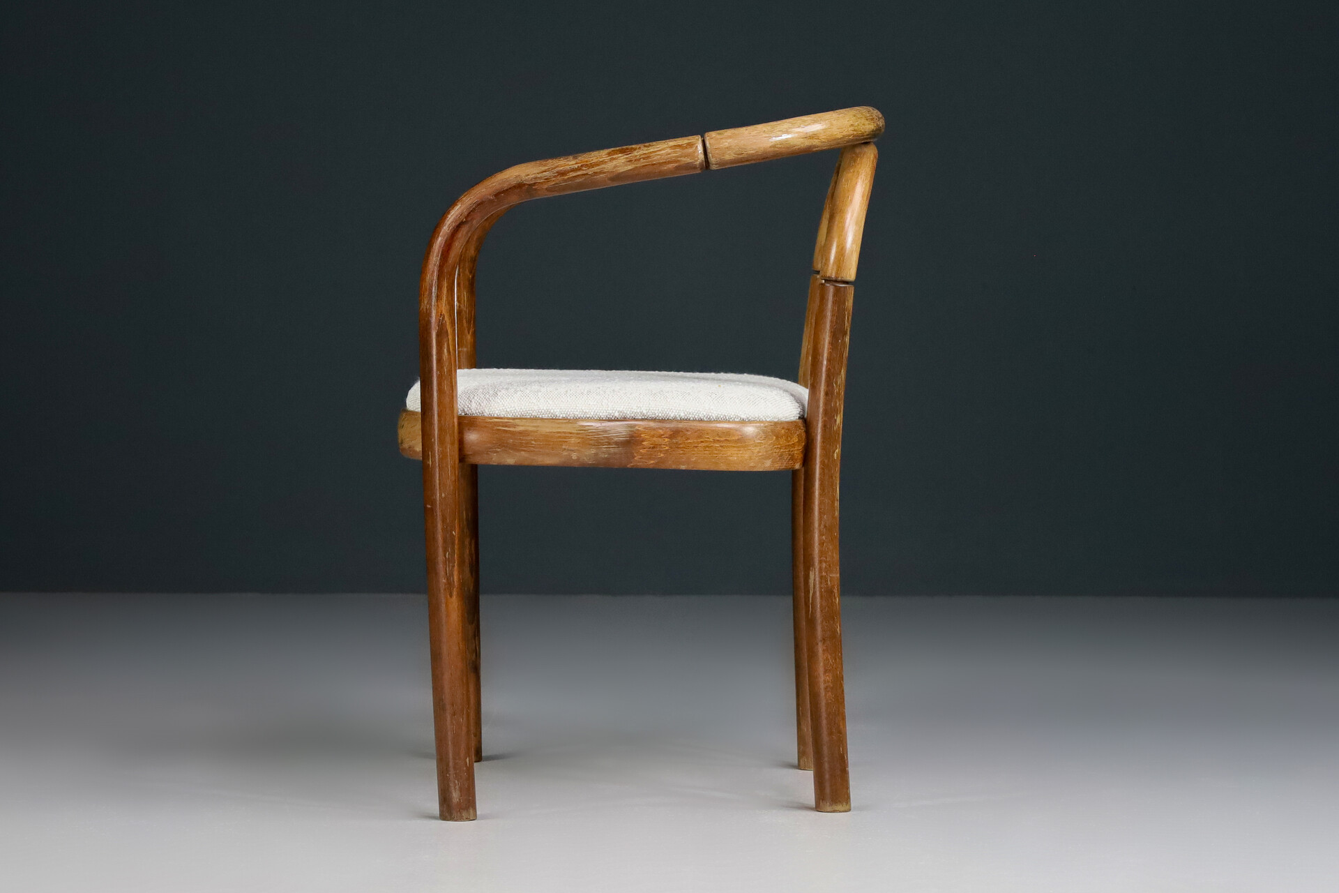 Mid century modern Antonin Suman for Ton Dining Chairs with New Bouclé Fabric Praque 1960s Mid-20th century