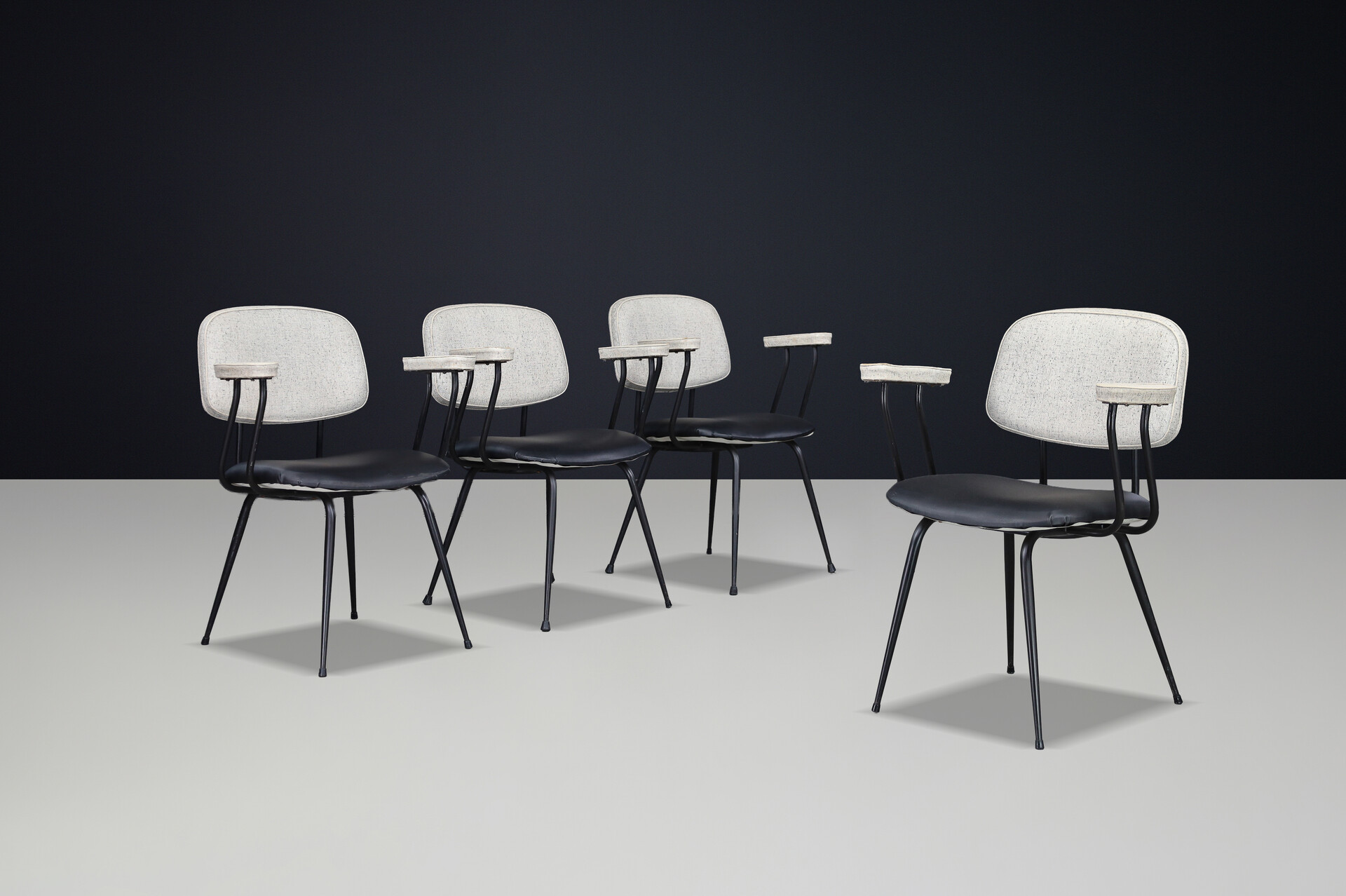 Mid century modern Arm chairs by Jacques Hitier, France 1950s Mid-20th century