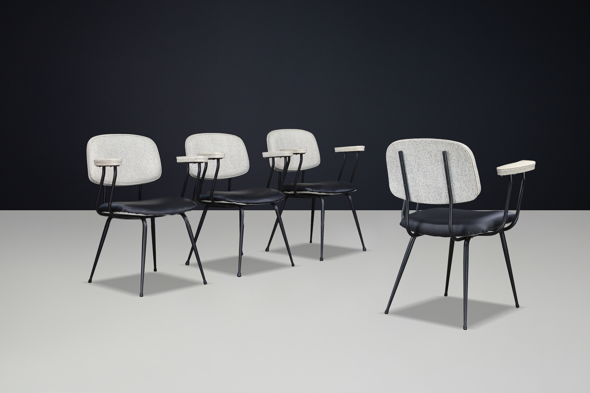 Mid century modern Arm chairs by Jacques Hitier, France 1950s Mid-20th century