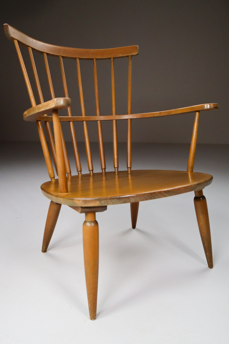 Mid Century Modern Armchairs with New Boucle cushions Altheim by Franz Schuster 1950s Austria Mid-20th century