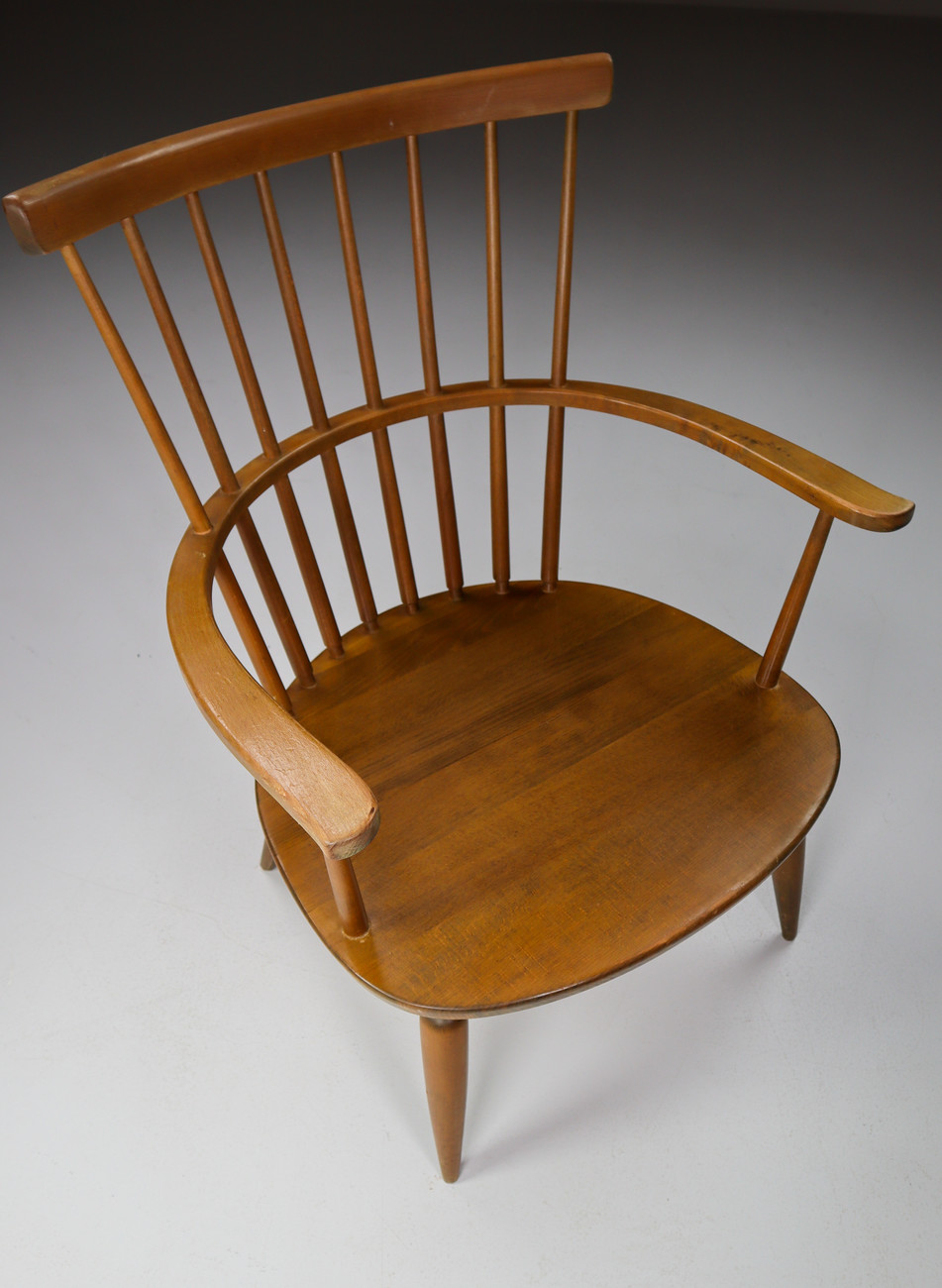 Mid Century Modern Armchairs with New Boucle cushions Altheim by Franz Schuster 1950s Austria Mid-20th century