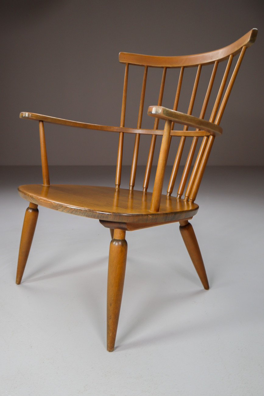 Mid Century Modern Armchairs with New Boucle cushions Altheim by Franz Schuster 1950s Austria Mid-20th century