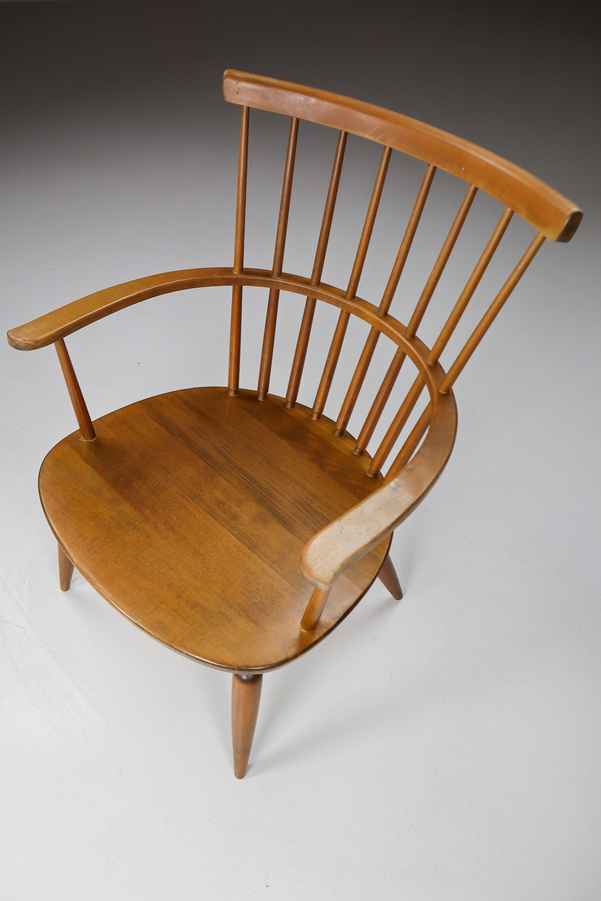 Mid Century Modern Armchairs with New Boucle cushions Altheim by Franz Schuster 1950s Austria Mid-20th century