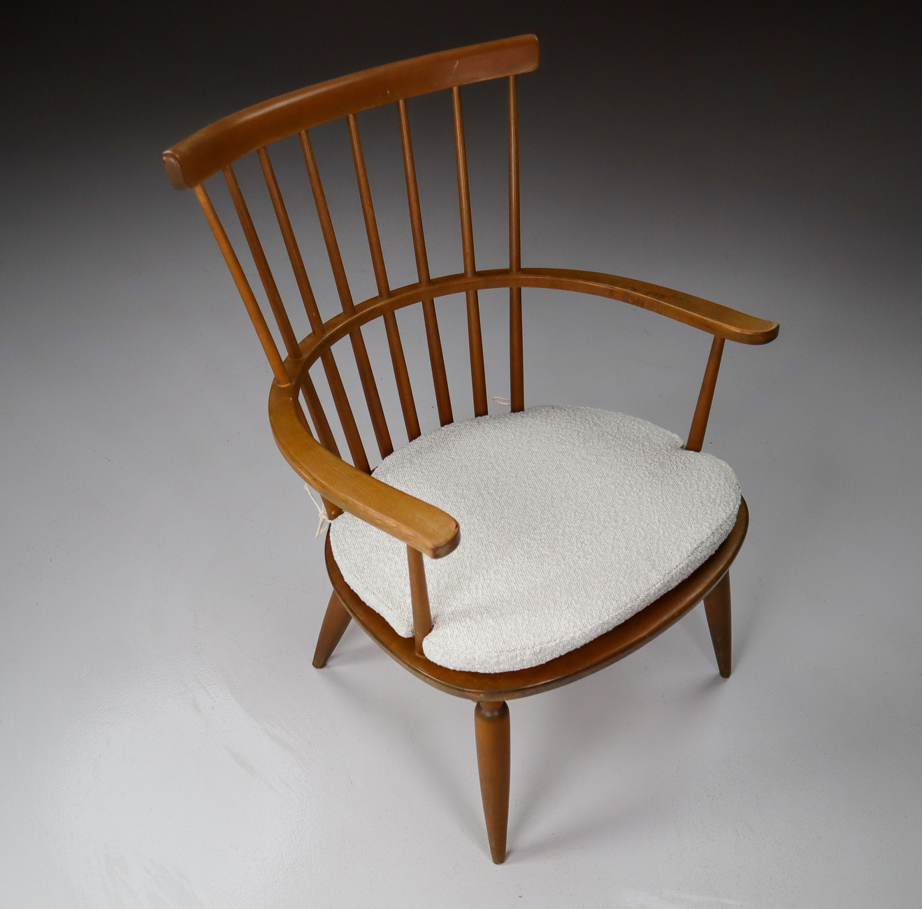 Mid Century Modern Armchairs with New Boucle cushions Altheim by Franz Schuster 1950s Austria Mid-20th century