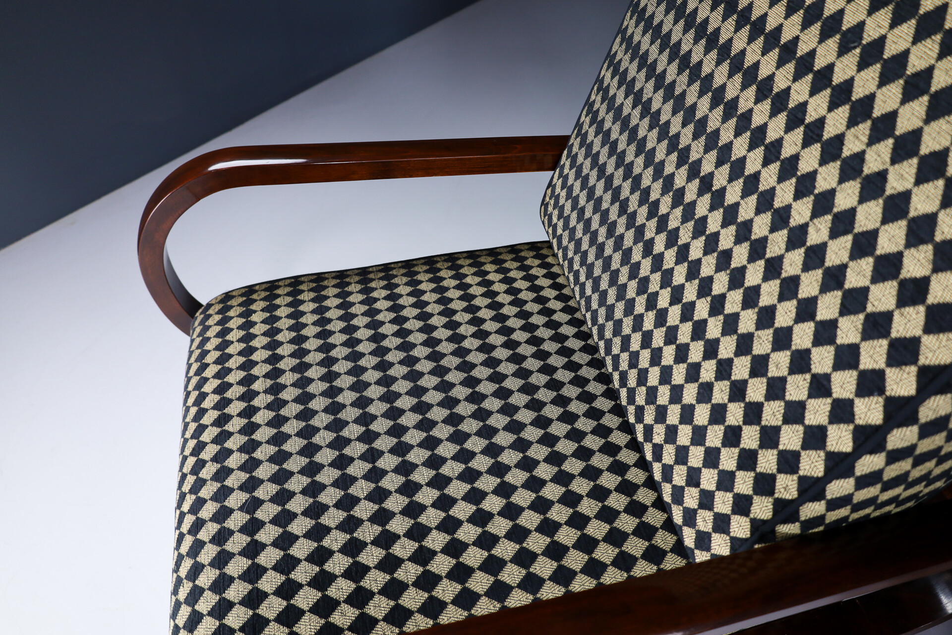 Mid century modern Art-Deco Arm Chairs / lounge chairs  With New Upholstered Fabric, Praque 1930s Early-20th century