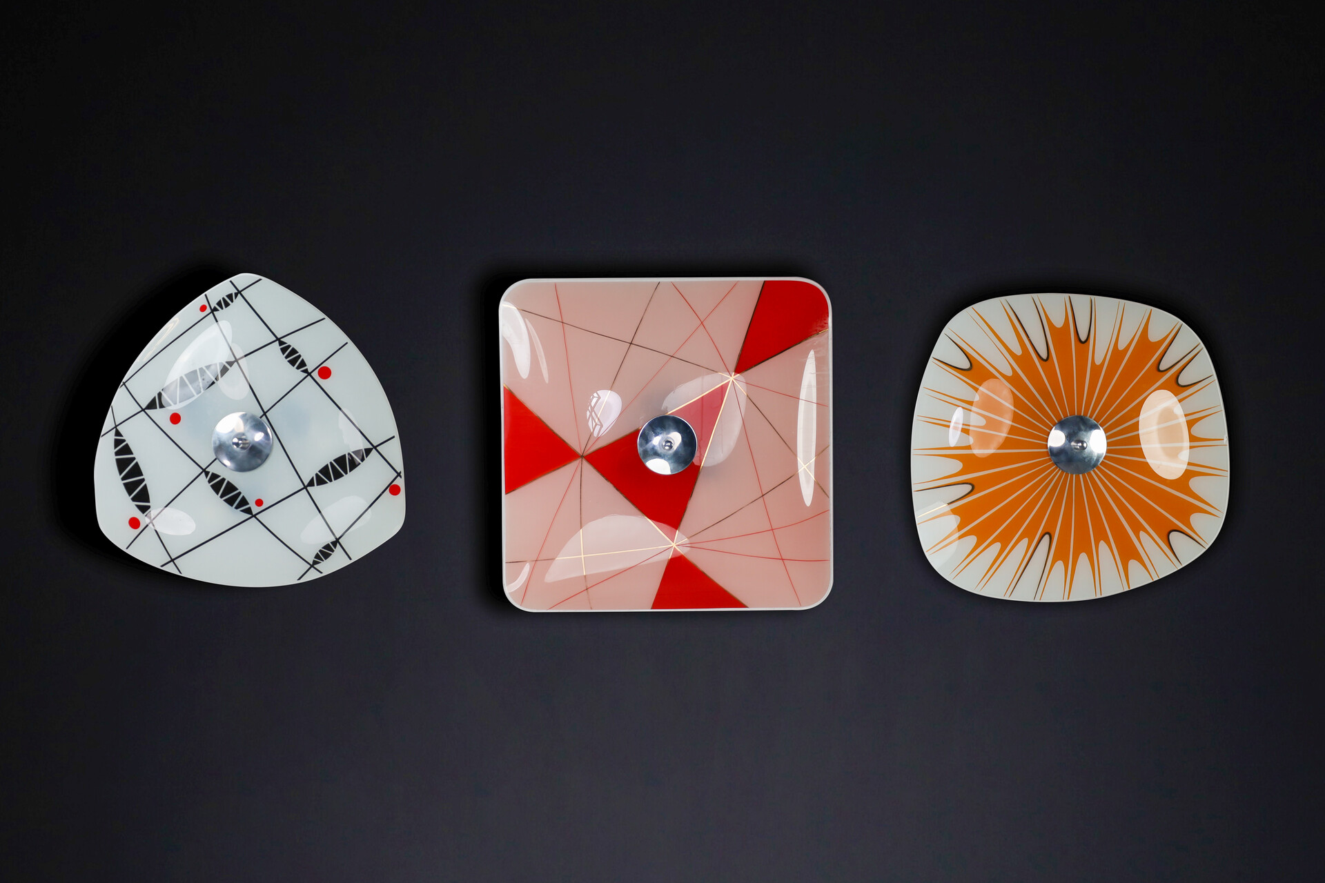 Mid century modern Art Glass Brussel Expo wall lights, pendant or ceiling lights 1960s Mid-20th century