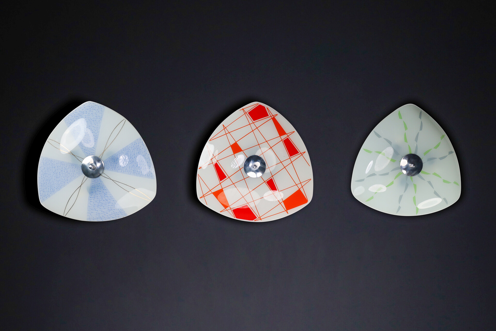 Mid century modern Art Glass Brussel Expo wall lights, pendant or ceiling lights 1960s Mid-20th century