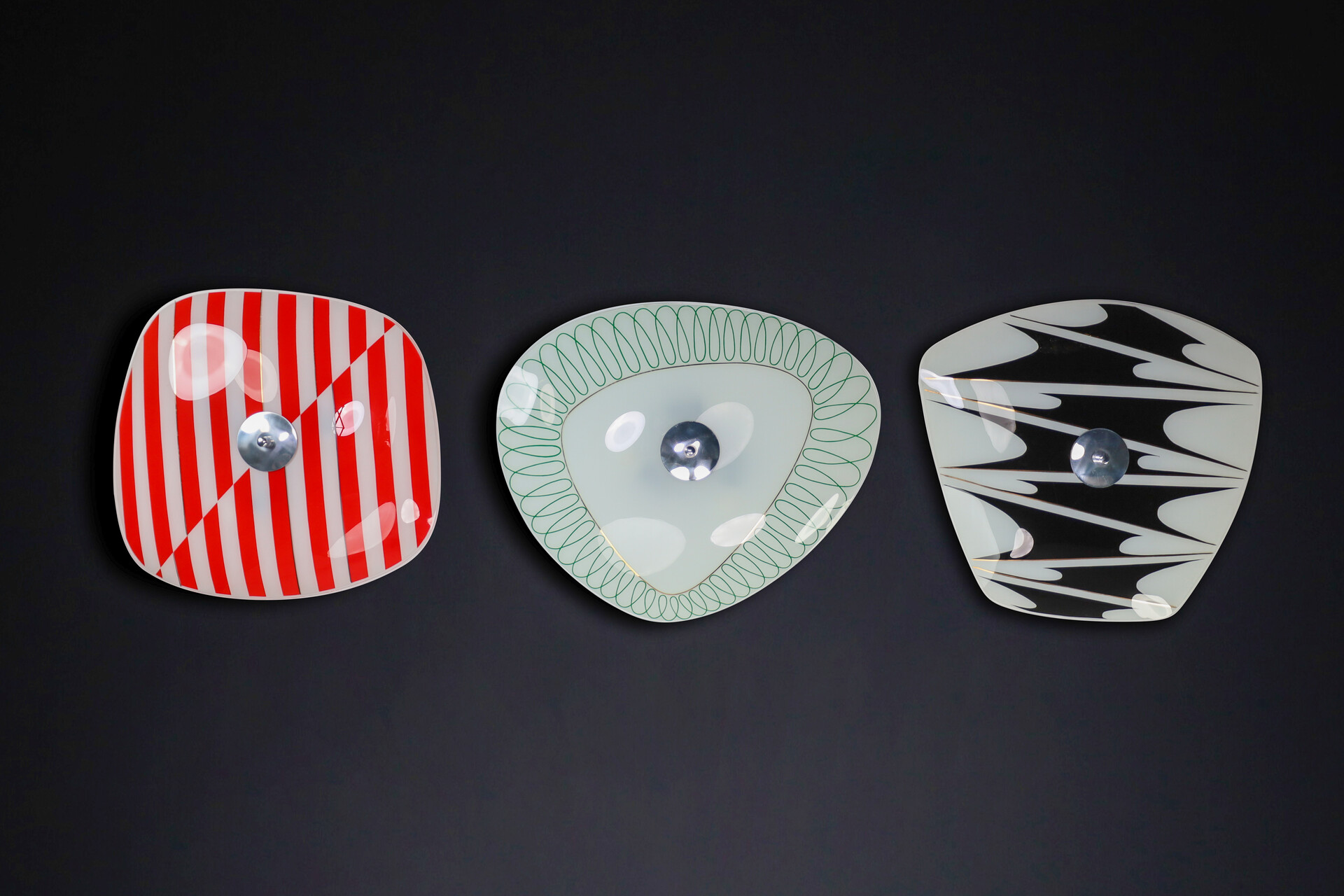 Mid century modern Art Glass Brussel Expo wall lights, pendant or ceiling lights 1960s Mid-20th century