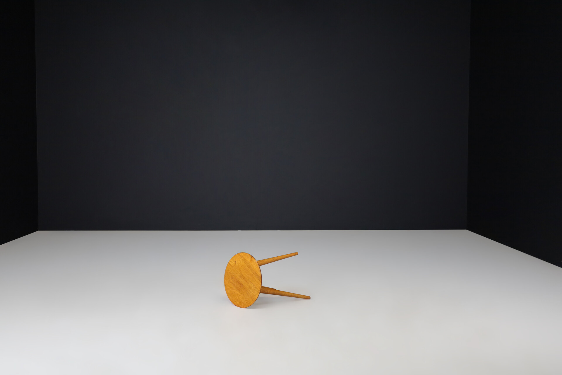 Mid century modern Ash wood stool Praque 1950s Mid-20th century