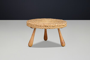 Mid century modern Audoux & Minet Rope Side / Coffee Table, France, 1950s Mid-20th century