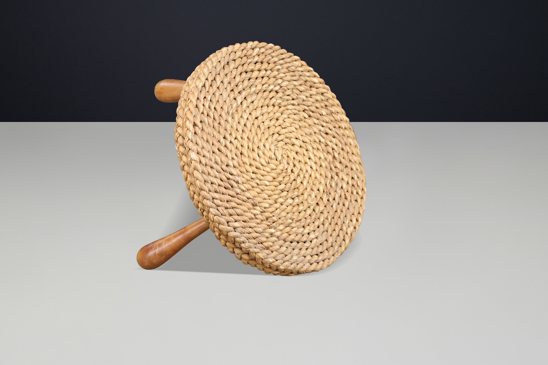 Mid century modern Audoux & Minet Rope Side / Coffee Table, France, 1950s Mid-20th century