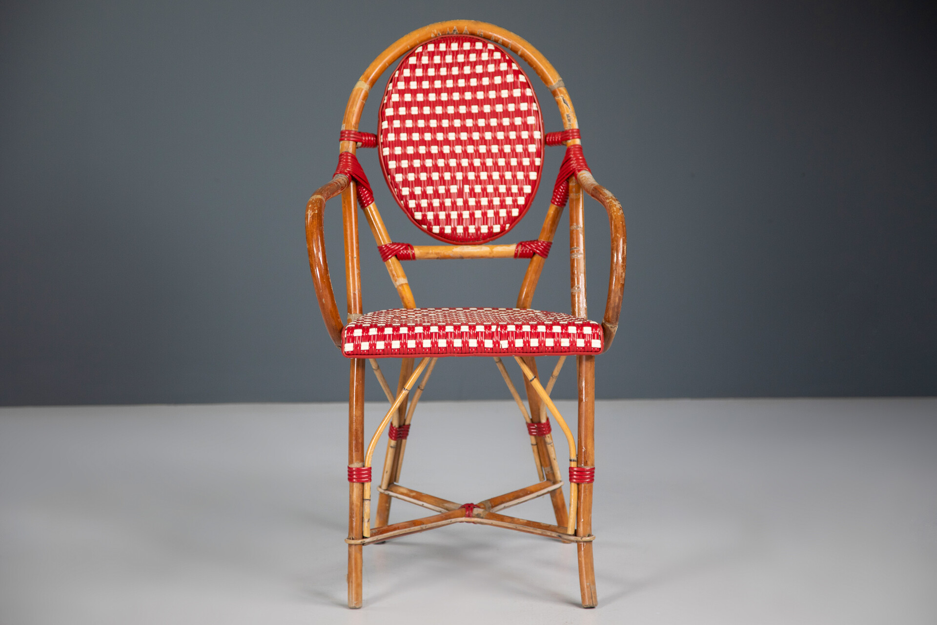 Mid century modern Bambo and plastic Bistro Chais France 1960s Mid-20th century