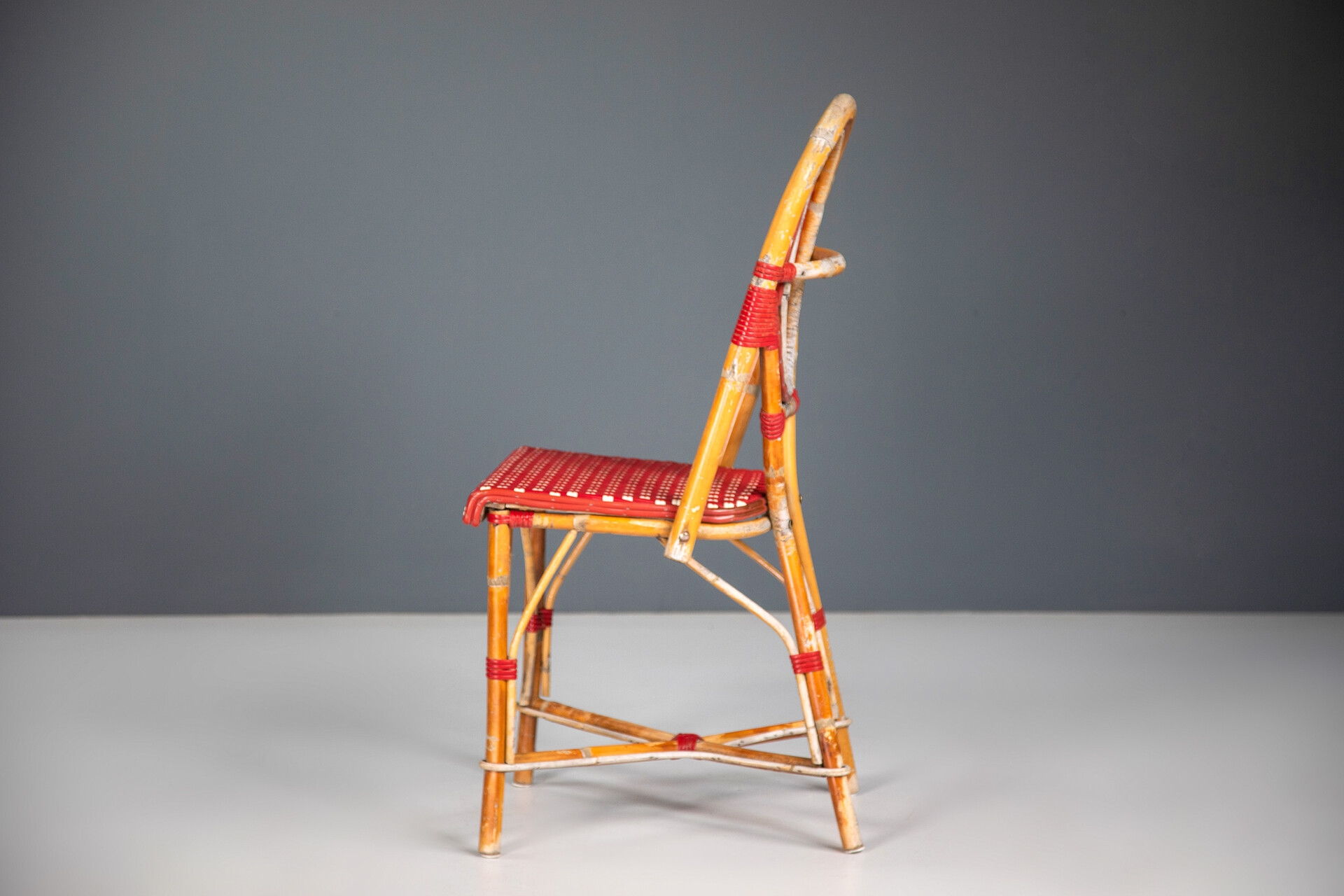 Mid century modern Bambo and plastic Bistro Chais France 1960s Mid-20th century