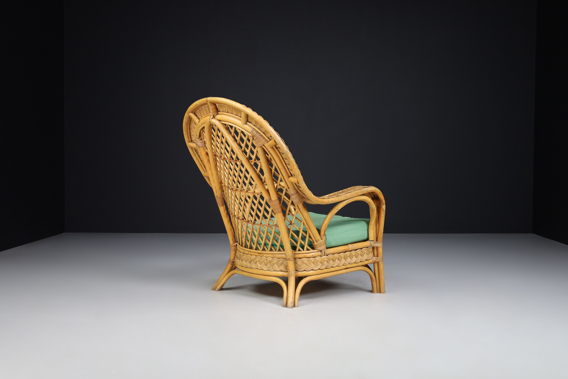 Mid century modern Bamboo and rattan Armchairs,  Italy1950s Mid-20th century
