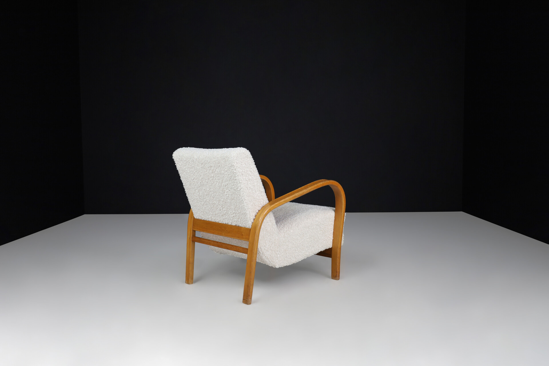 Mid century modern Bentwood Armchairs in Re-Upholstered Fabric by Karel Kozelka & Antonin Kropá, 1950s Mid-20th century