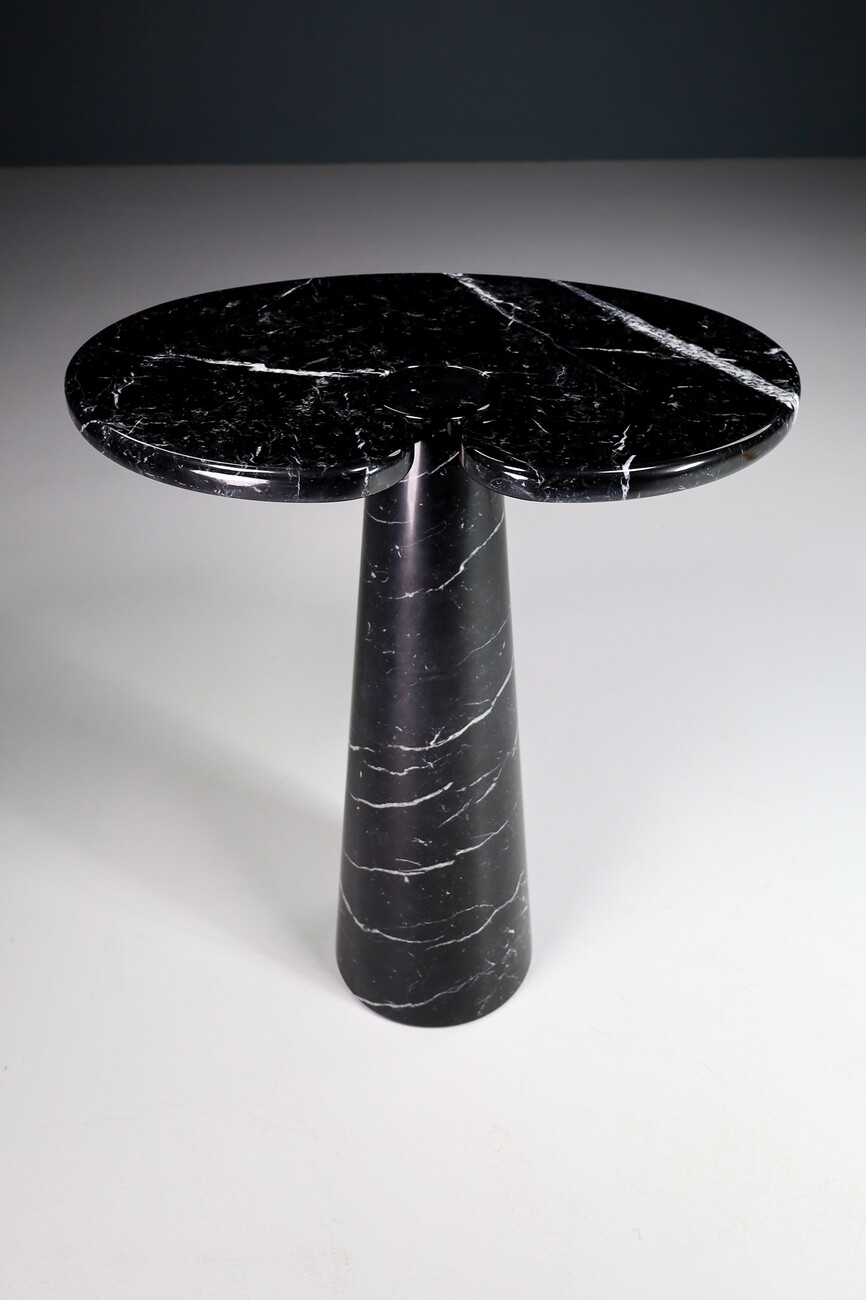 Mid century modern Black Marble Console Tables Model ''Eros'' by Angelo Mangiarotti Italy 1970s Mid-20th century