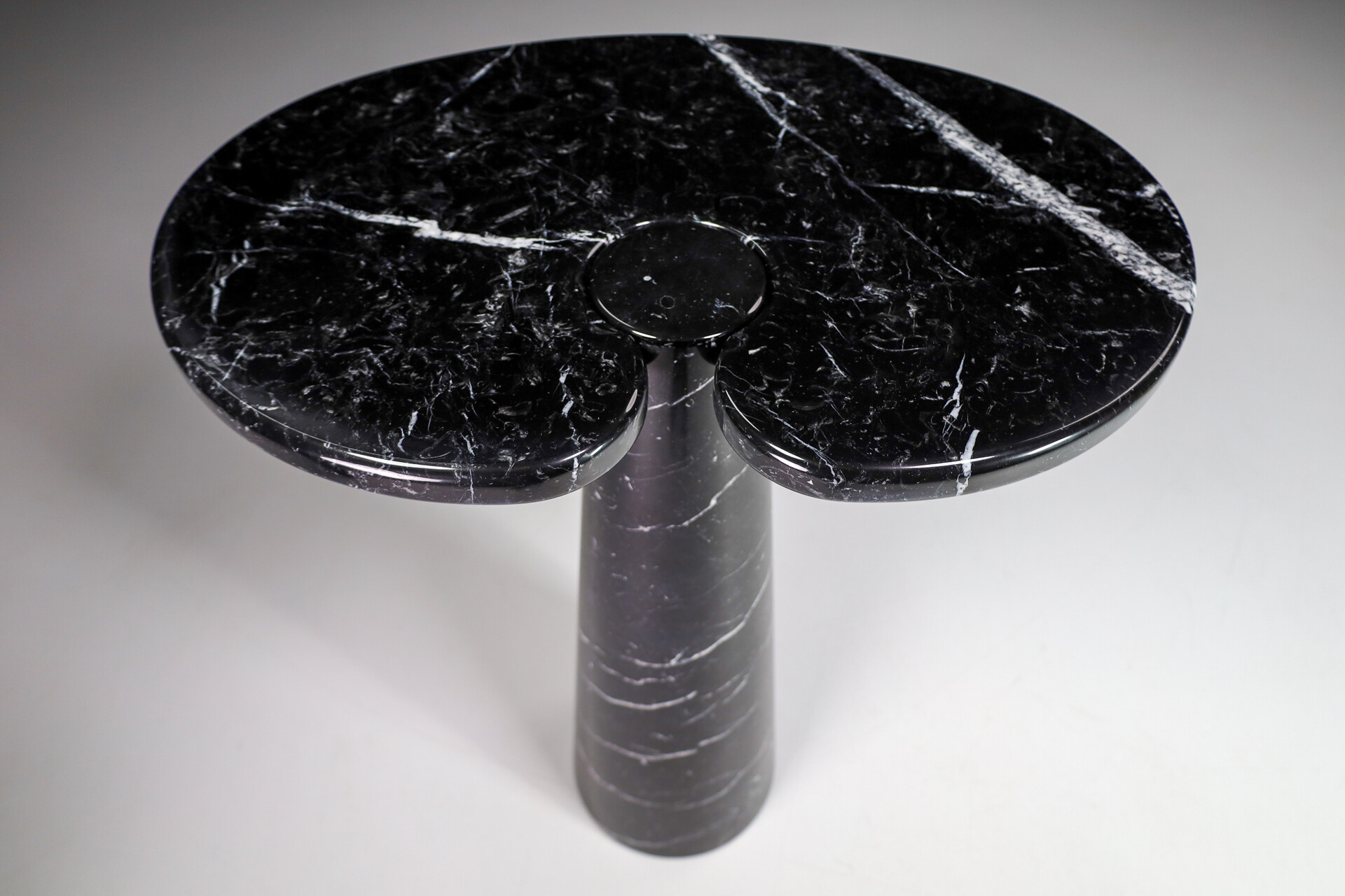 Mid century modern Black Marble Console Tables Model ''Eros'' by Angelo Mangiarotti Italy 1970s Mid-20th century