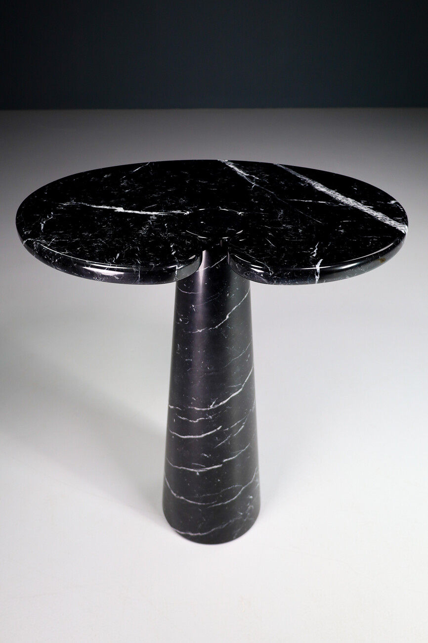 Mid century modern Black Marble Console Tables Model ''Eros'' by Angelo Mangiarotti Italy 1970s Mid-20th century
