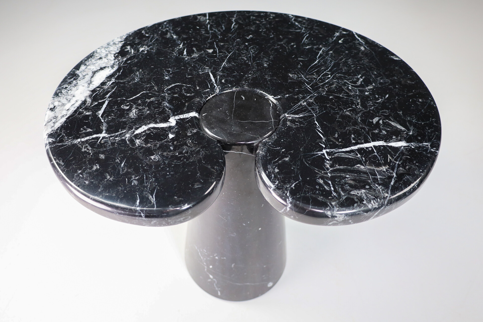 Mid century modern Black Marble Console Tables Model ''Eros'' by Angelo Mangiarotti Italy 1970s Mid-20th century