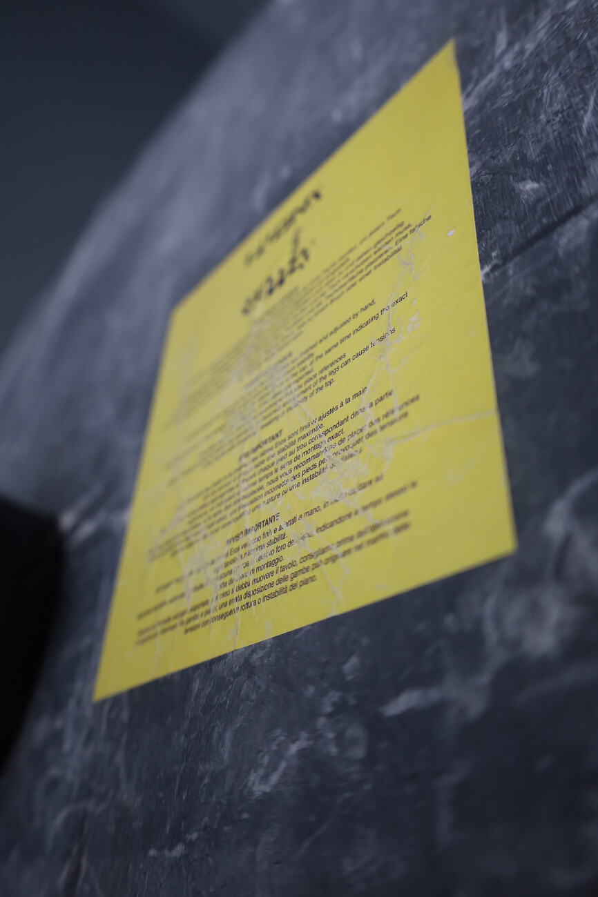 Mid century modern Black Marble Console Tables Model ''Eros'' by Angelo Mangiarotti Italy 1970s Mid-20th century