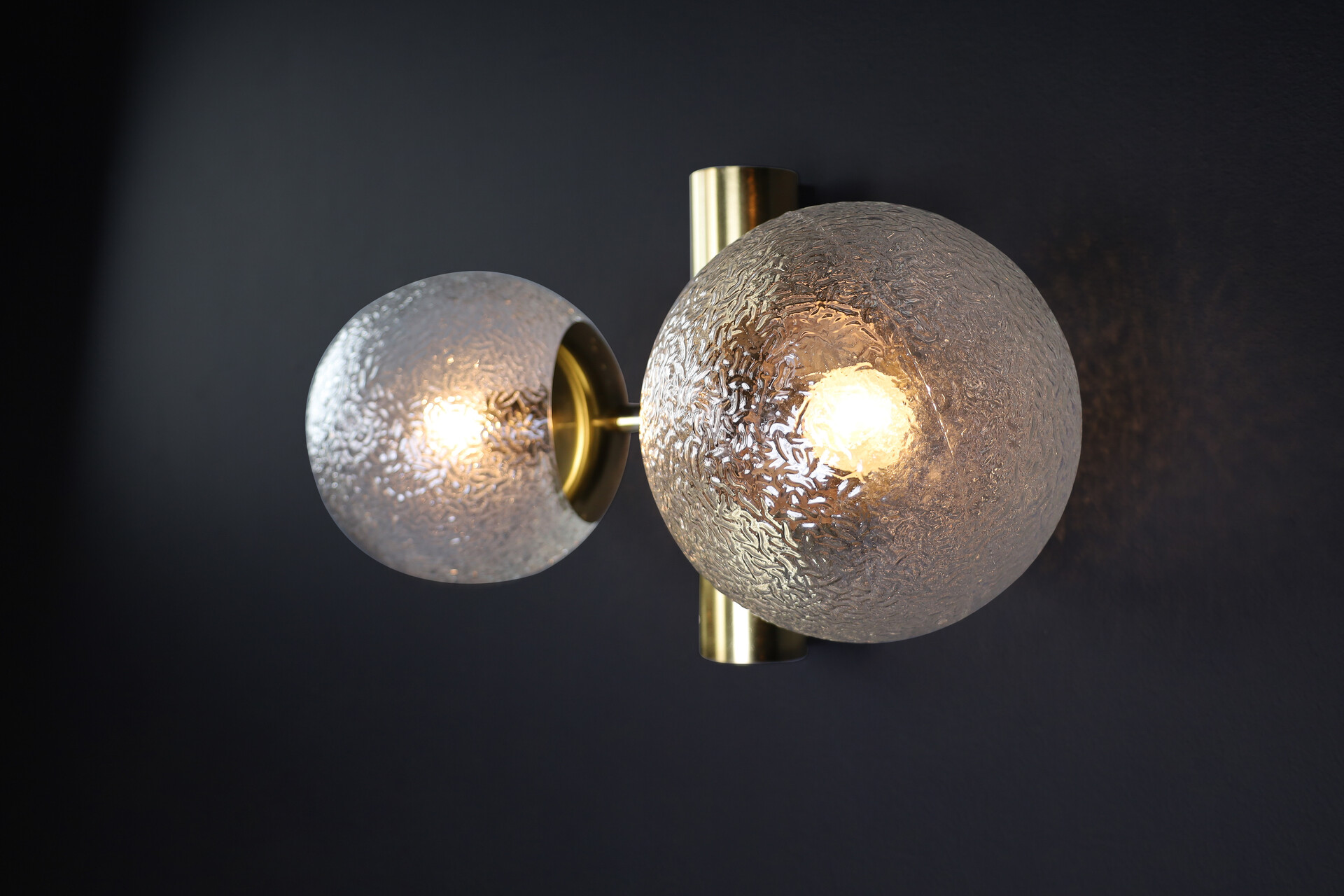 Mid century modern Bras and glass sconces, Germany 1960s Mid-20th century