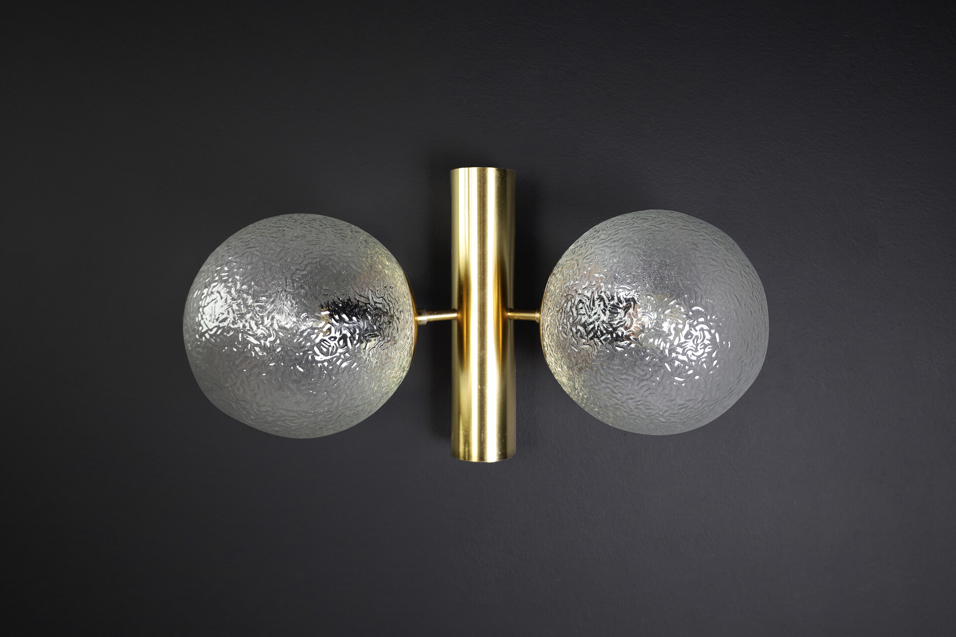 Mid century modern Bras and glass sconces, Germany 1960s Mid-20th century