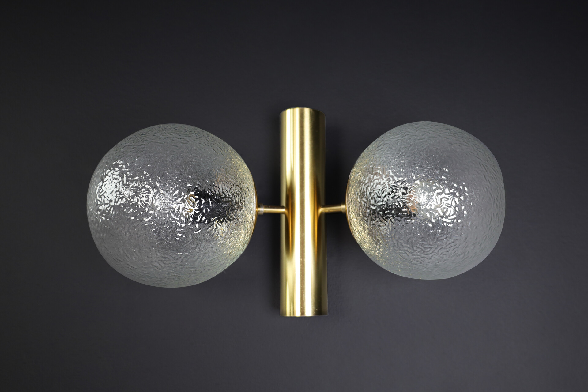 Mid century modern Bras and glass sconces, Germany 1960s Mid-20th century