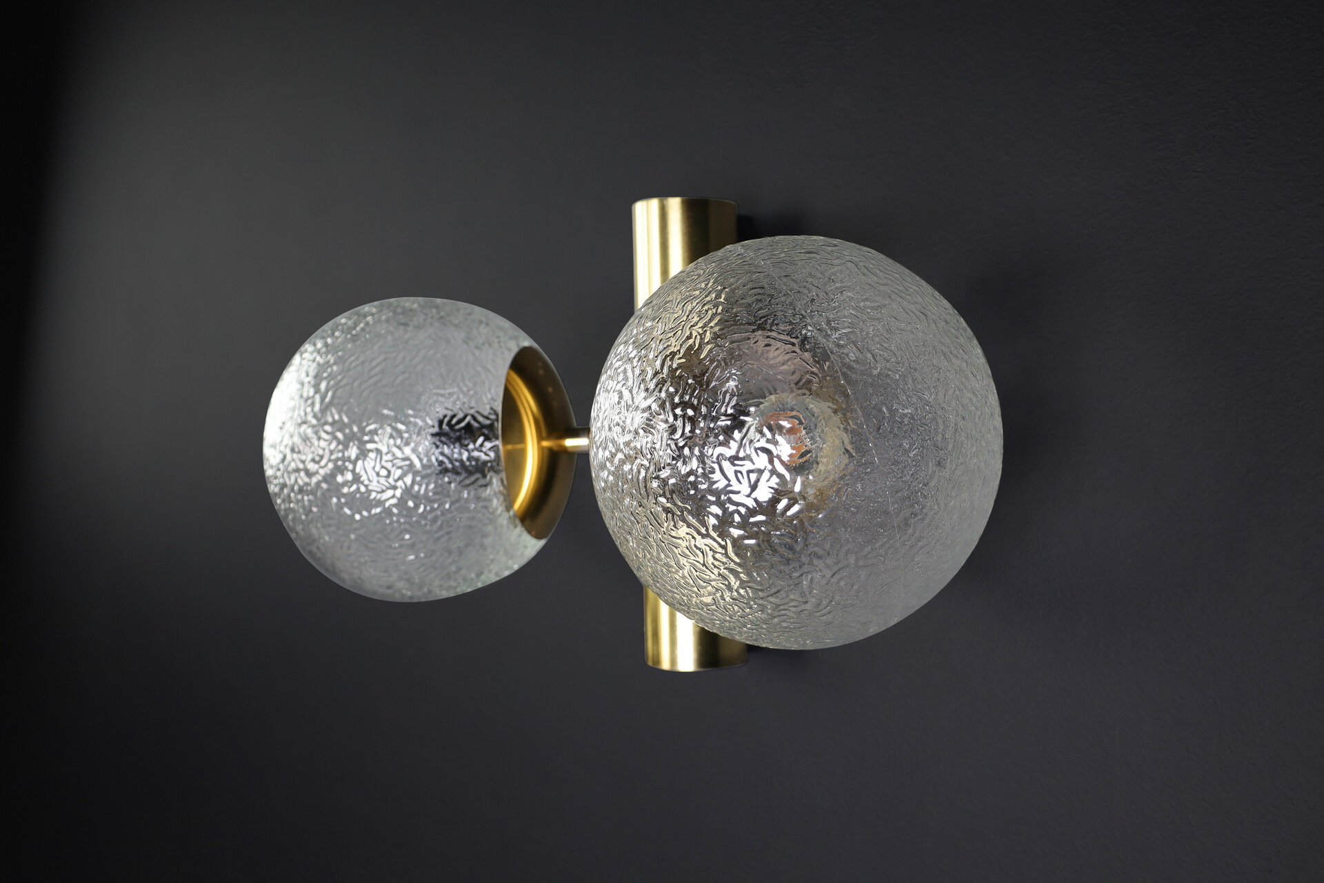 Mid century modern Bras and glass sconces, Germany 1960s Mid-20th century