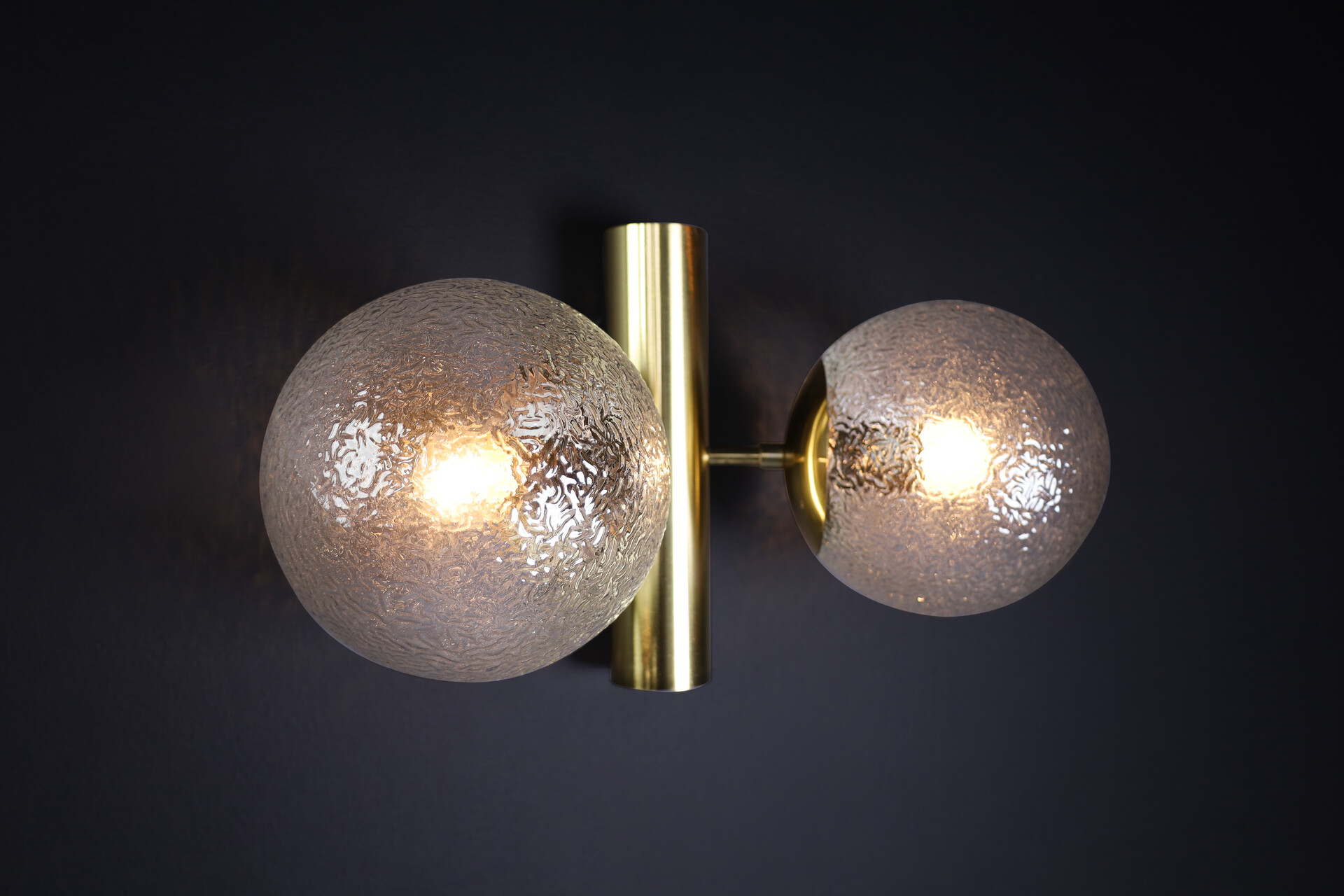 Mid century modern Bras and glass sconces, Germany 1960s Mid-20th century