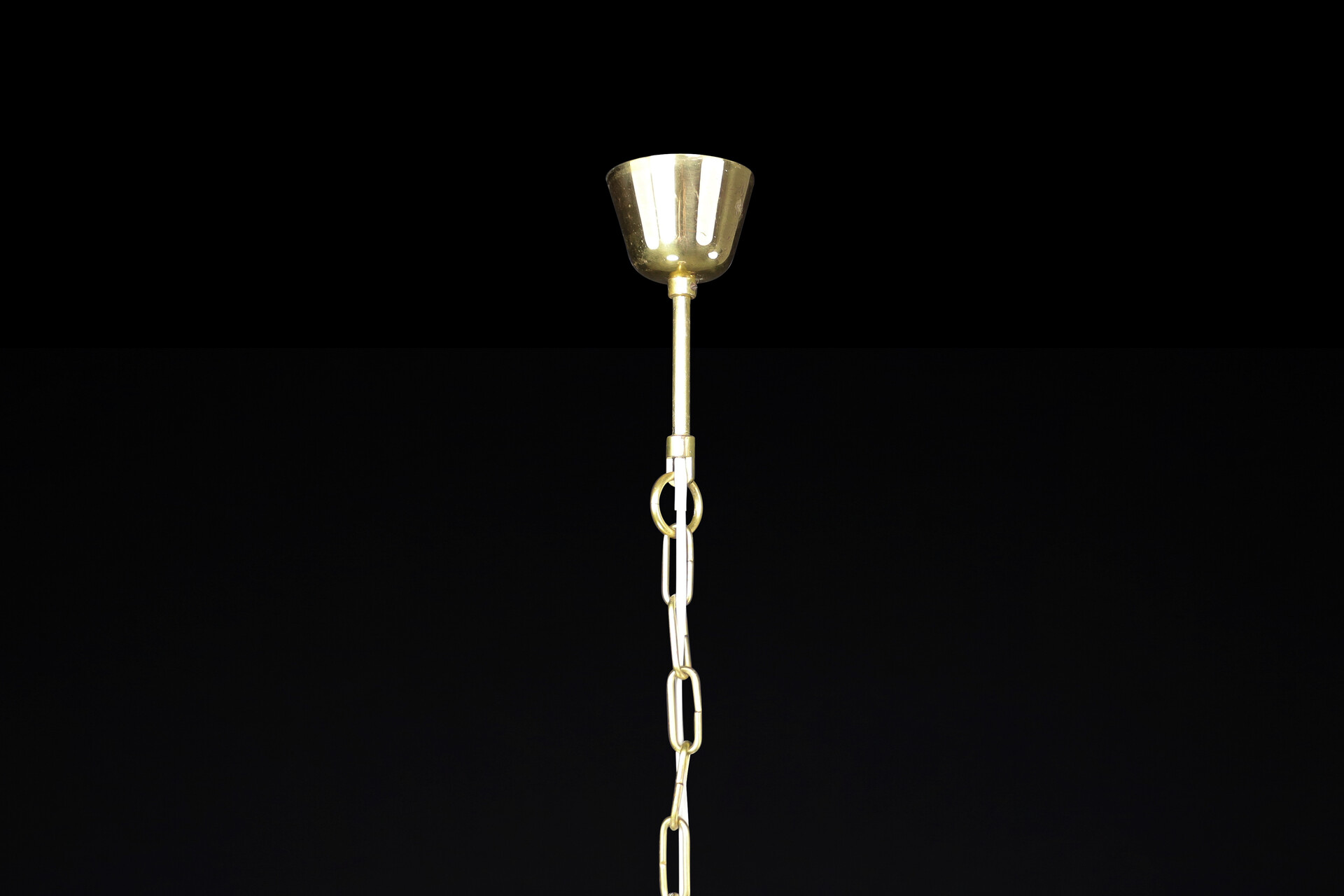 Mid century modern Brass and opaline glass Pendant, Praque 1960s Mid-20th century