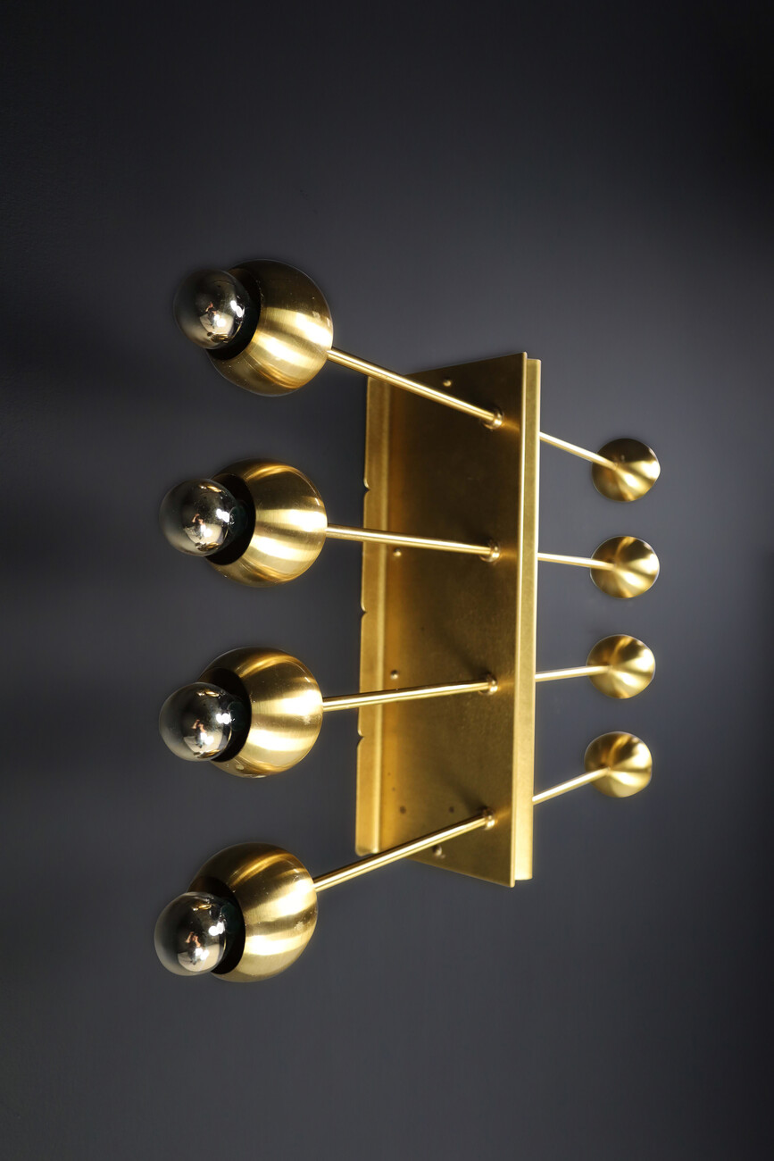 Mid century modern Brass wall lights or ceiling lights, Italy 1960s Mid-20th century