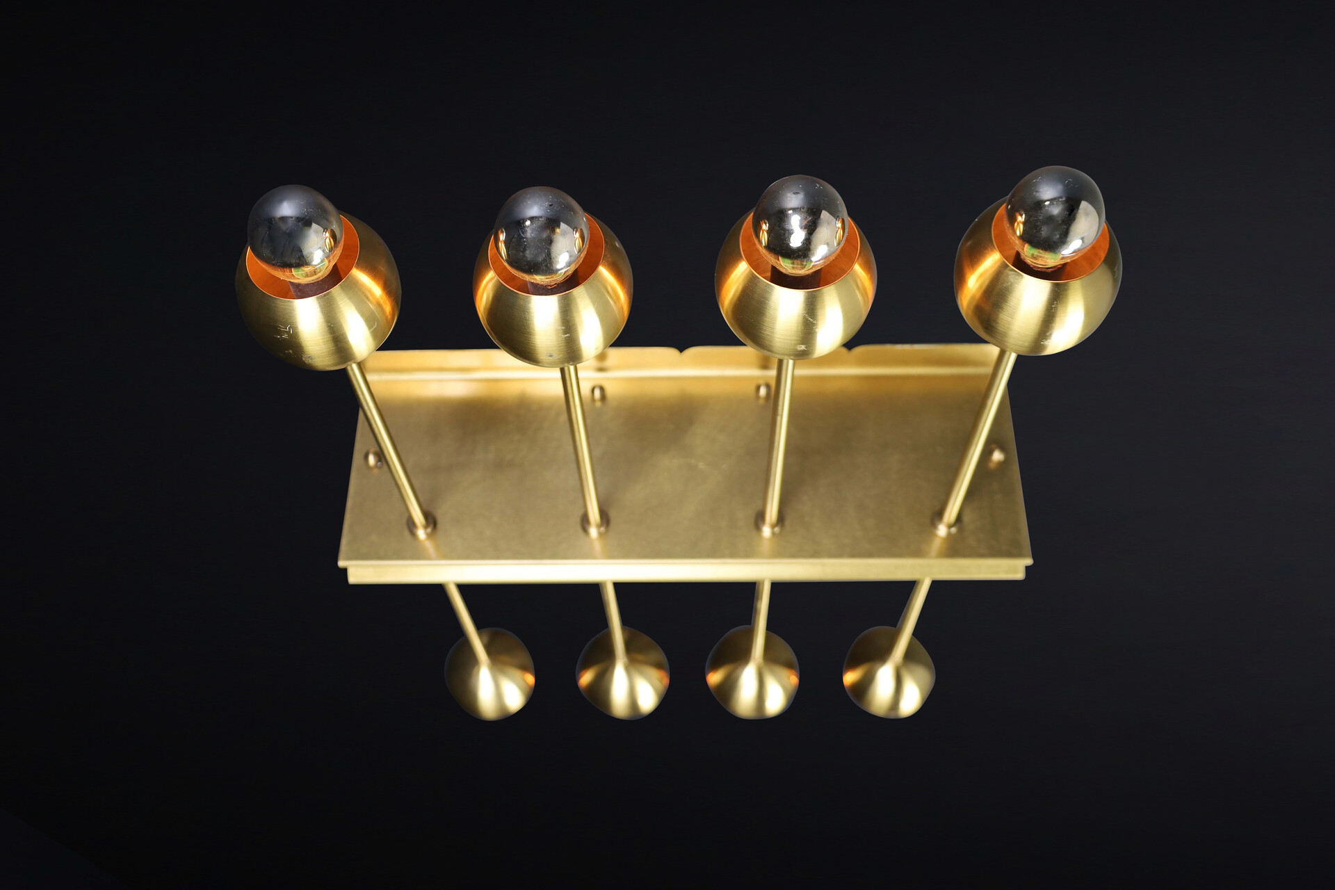 Mid century modern Brass wall lights or ceiling lights, Italy 1960s Mid-20th century